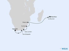 Route Indischer Ozean 26.02.05 Südafrika zwischen Faszination und Kriminalität AIDAstella 004 Screenshot AIDA