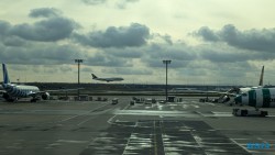 Flughafen Frankfurt La Romana 24.11.21 Zu Fuß mit Taxi Fähre Boot Bus zu karibischen Stränden AIDAperla 010