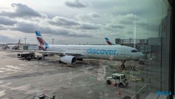 Flughafen Frankfurt La Romana 24.11.21 Zu Fuß mit Taxi Fähre Boot Bus zu karibischen Stränden AIDAperla 012