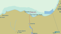 Suezkanal 23.04.26 Von Arabien durch den Suezkanal zu Mittelmeerinseln AIDAcosma 089