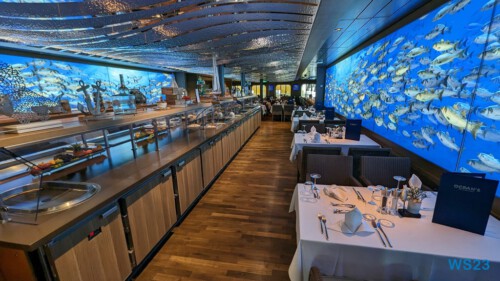 23.04.22 Deck 7 Ocean’s Das Fischrestaurant Von Arabien durch den Suezkanal zu Mittelmeerinseln AIDAcosma 032 23.04.22 Deck 7 Ocean