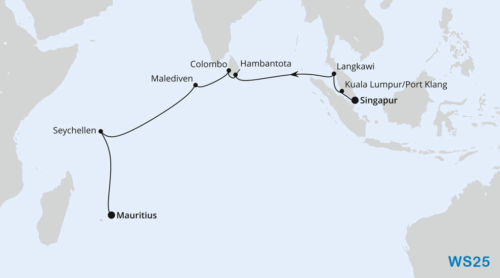 Indischer Ozean 25.05.09 Begeistert zum ersten Mal in Südostasien AIDAstella 001 Karte AIDA Indischer Ozean 25.05.09 Begeistert zum ersten Mal in Südostasien AIDAstella 001 Karte AIDA