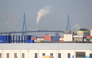 Stau auf der Köhlbrandbrücke Hamburg 16.05.18 - Kurztour mit strahlender Sonne ohne das Schiff zu verlassen